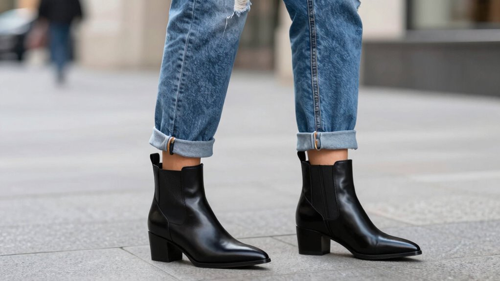 showing skin balances boot jean proportions