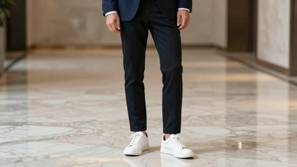 sneakers match varied formal dresses