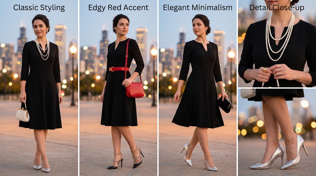 styling black dress with heels