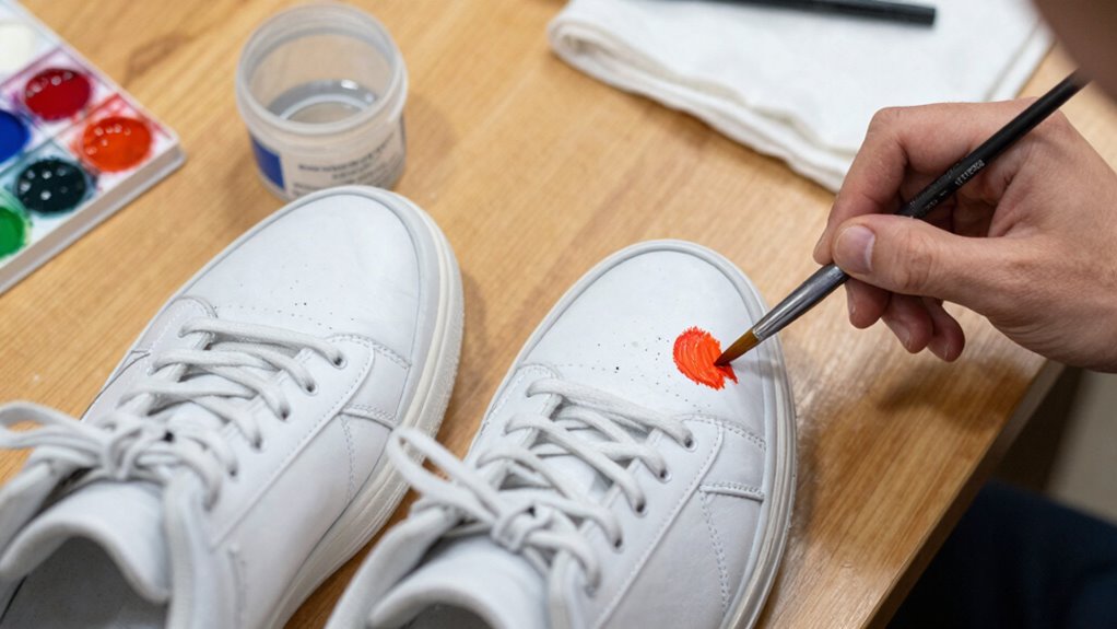 thin layered leather paint technique with prep and masking